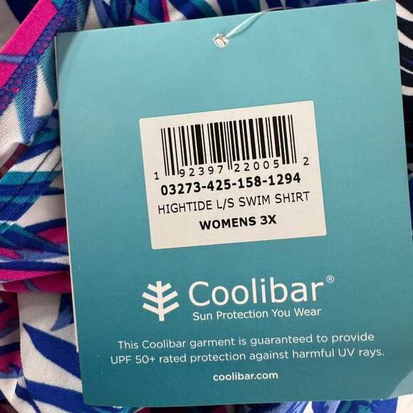 Coolibar Hightide Long Sleeve Swim Shirt 3X Leaf Print Colorful NWT TP-3461 - Picture 7 of 11